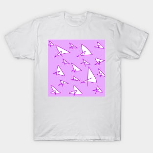 purple white abstract texture line art design T-Shirt